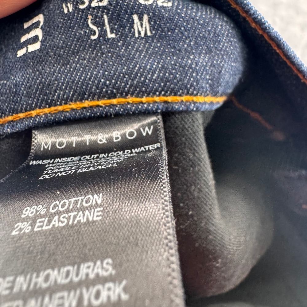 Mott & Bow Mens Straight Leg Dark Wash Denim Jeans Cotton Elastane Size 32 - Picture 9 of 10